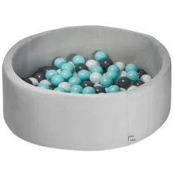 Piscina redonda Misti 90 x 30 cm con 100 bolas azules, grises y blancas - MS