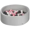 Piscina redonda Misti 90 x 30 cm con 100 bolas rosas, grises y blancas - MS