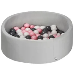 Piscina redonda Misti 90 x 30 cm con 100 bolas rosas, grises y blancas - MS