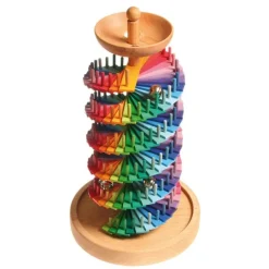 Pista de bolas espiral de madera colores arcoíris - Grimm's