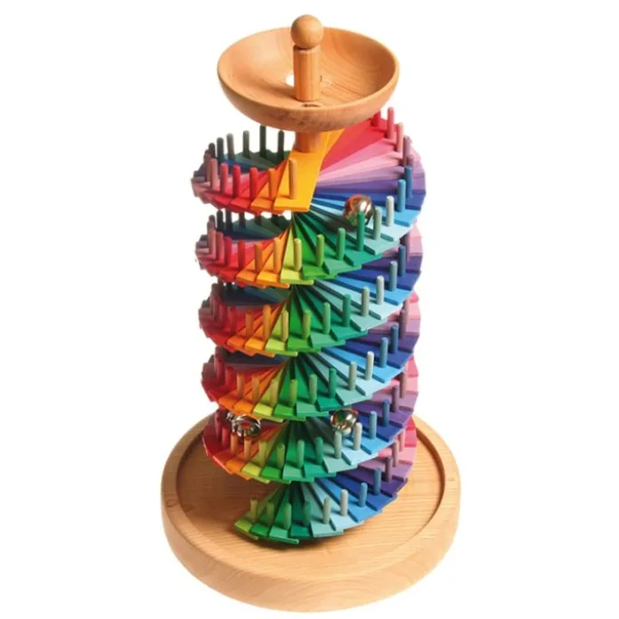 Pista de bolas espiral de madera colores arcoíris - Grimm's