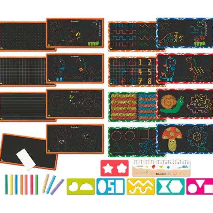 Pizarras reversibles Montessori, fichas y plantillas para escritura y dibujo - Ludattica
