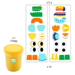 Plastilina y piezas de madera para formar animales - Djeco