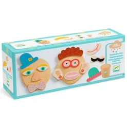 Plastilina y piezas de madera para formar caras - Djeco