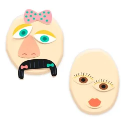 Plastilina y piezas de madera para formar caras - Djeco