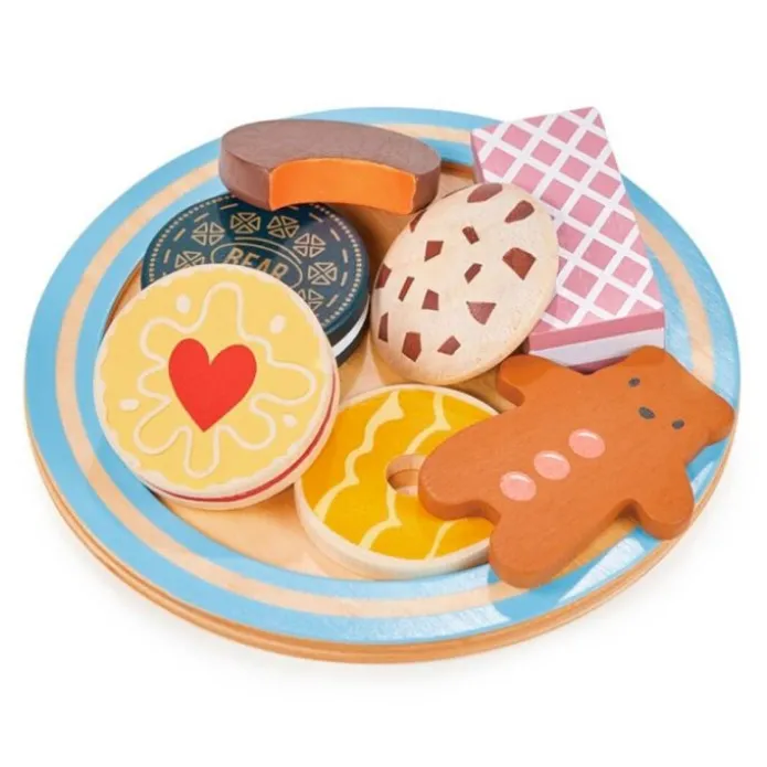 Plato con 7 galletas de madera - Mentari