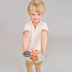 Plato con 7 galletas de madera - Mentari