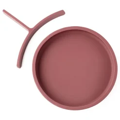 Plato con separador y ventosa rosa - Silicona - Eco Rascals