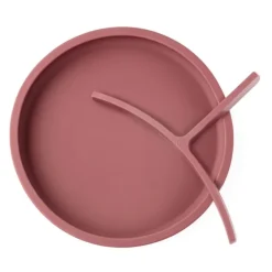Plato con separador y ventosa rosa - Silicona - Eco Rascals