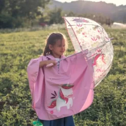 Poncho impermeable lila unicornio - Sassi