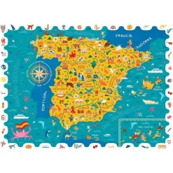 Puzle con lupa detective Mapa de España 150 piezas - Ludattica