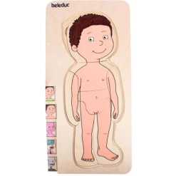 Puzle de madera anatomía masculina 5 en 1 - Beleduc