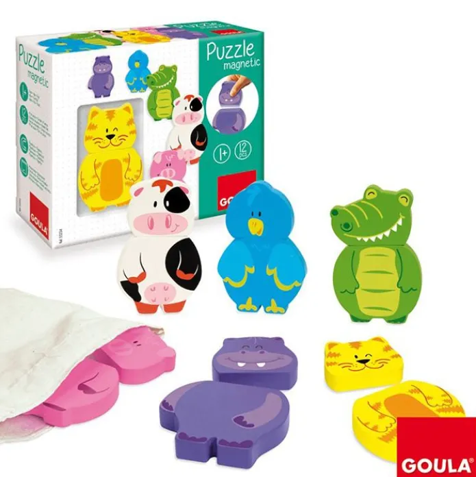 Puzle de madera animales magnéticos 12 piezas - Goula