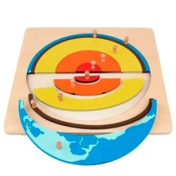 Puzle de madera capas internas de la Tierra - Montessori