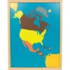 Puzle de madera de América del Norte con marco - Montessori
