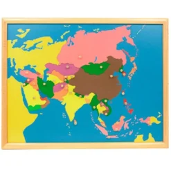 Puzle de madera de Asia con marco - Montessori