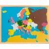 Puzle de madera de Europa con marco - Montessori