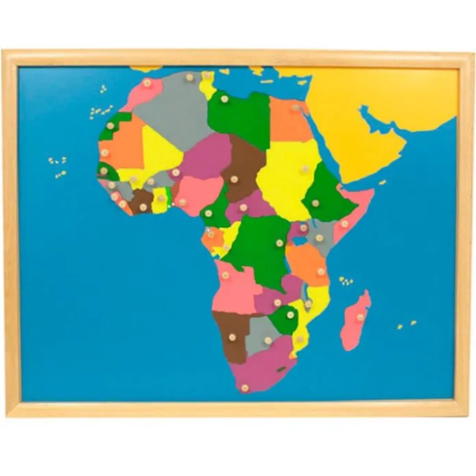 Puzle de madera de África con marco - Montessori
