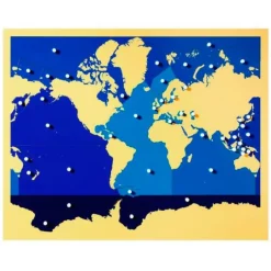 Puzle de madera de los mares y oceános - Montessori
