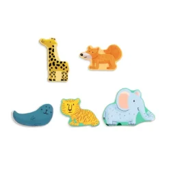 Puzle de madera encajable Animales en su hábitat - Djeco