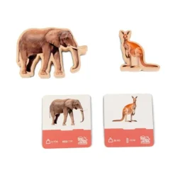 Puzle de madera encajable animales salvajes y tarjetas - Andreu Toys