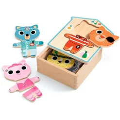 Puzle de madera encajable Dressup Mix 18 piezas - Djeco