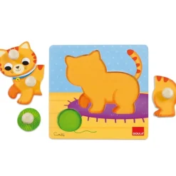 Puzle de madera encajable gato 4 piezas - Goula