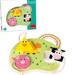 Puzle de madera encajable Granja Baby 3 piezas - Goula