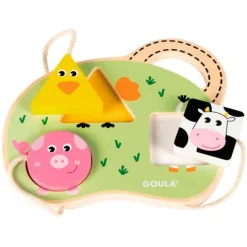 Puzle de madera encajable Granja Baby 3 piezas - Goula