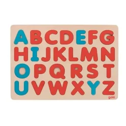 Puzle de madera encajable letras abecedario mayúsculas Montessori - Goki