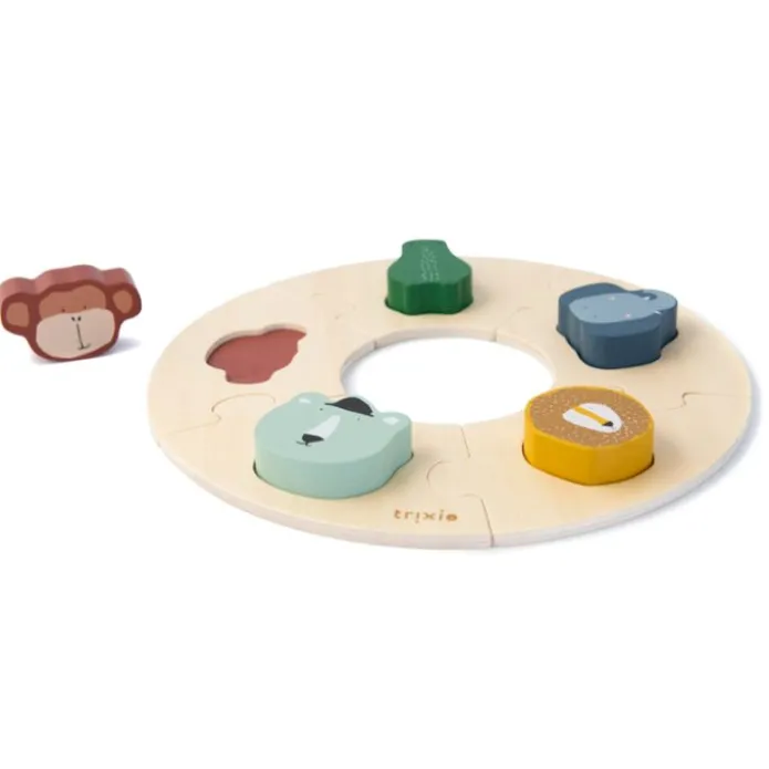 Puzle de madera encajable redondo animales - Trixie