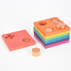 Puzle de madera encajable y apilable formas - Tickit