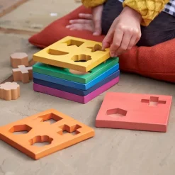 Puzle de madera encajable y apilable formas - Tickit