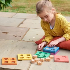 Puzle de madera encajable y apilable formas - Tickit