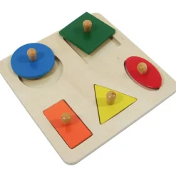 Puzle de madera 5 formas geométricas - Montessori