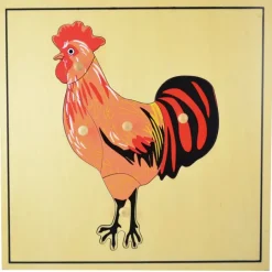 Puzle de madera gallo - Montessori