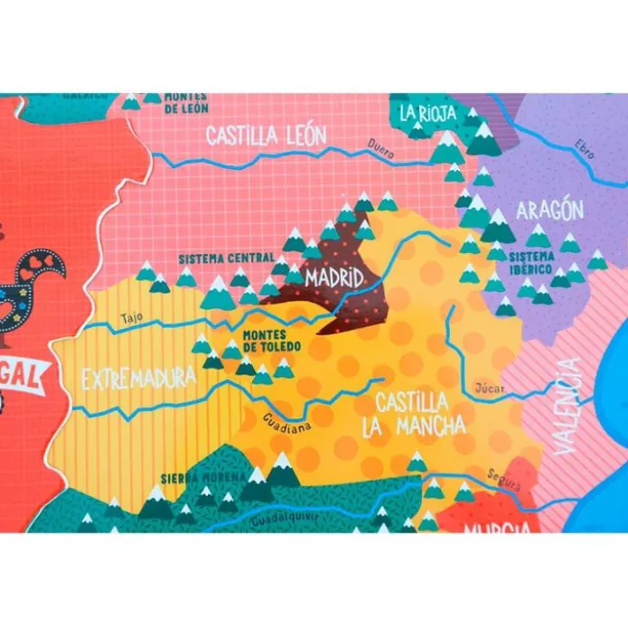 Puzle de madera mapa de España magnético 60 piezas - Janod