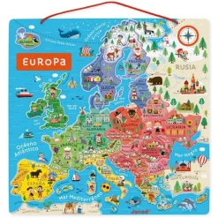 Puzle de madera mapa de Europa magnético 40 piezas - Janod