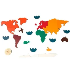 Puzle de madera mapamundi 22 piezas - Andreu Toys