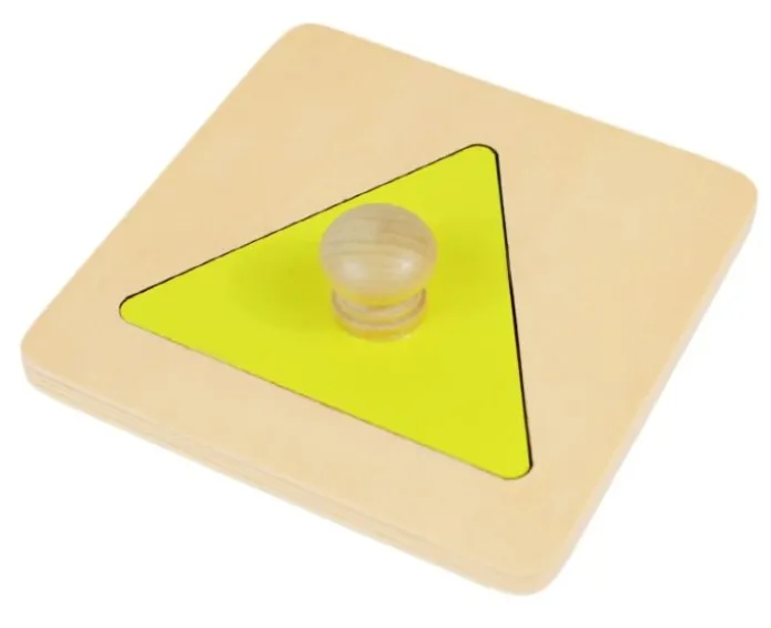 Puzle de madera triángulo amarillo - Montessori
