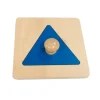 Puzle de madera triángulo azul - Montessori