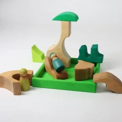 Puzle de madera y set de construcción Ardilla verde - Grimm's