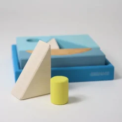 Puzle de madera y set de construcción Barco azul - Grimm's
