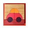Puzle de madera y set de construcción Coche rojo - Grimm's