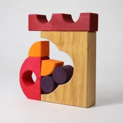 Puzle de madera y set de construcción Coche rojo - Grimm's