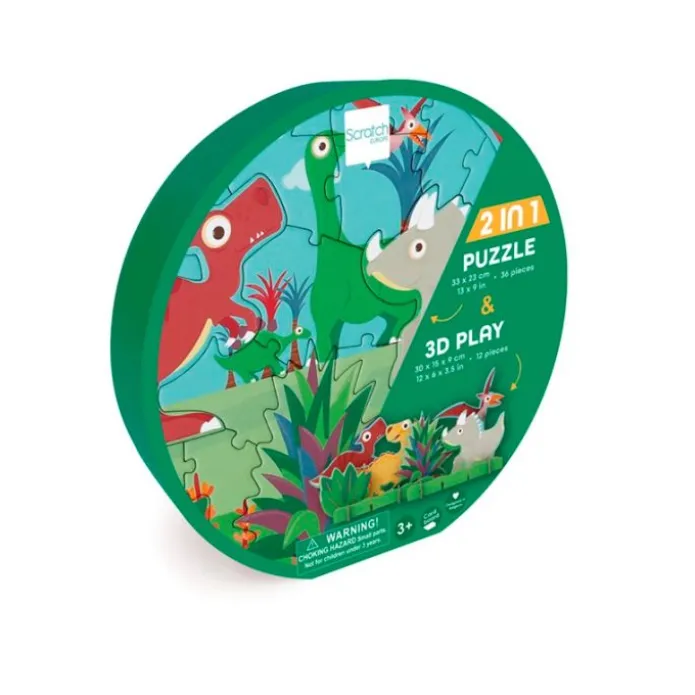 Puzle dinosaurios 3D 36 piezas - Scratch