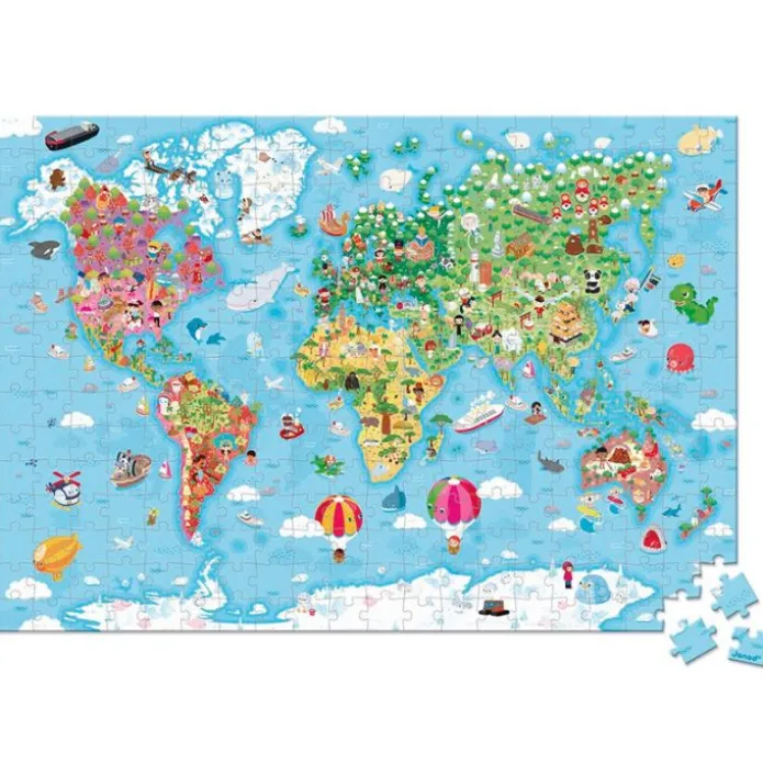 Puzle gigante mapamundi 300 piezas - Janod