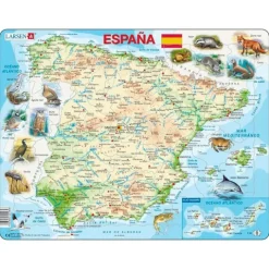 Puzle mapa de España físico 58 piezas - Larsen