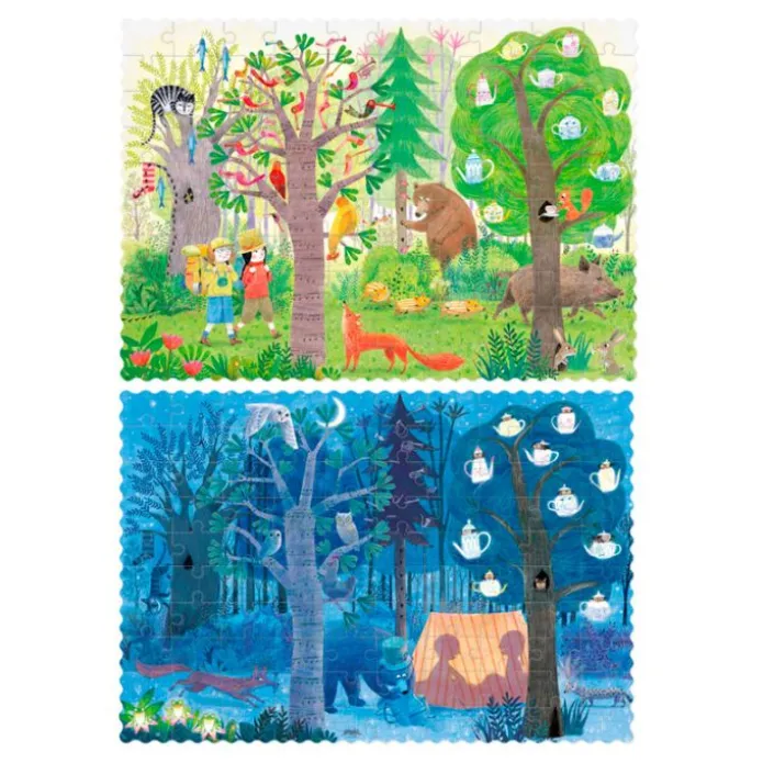 Puzle reversible noche y día Night & Day in the Forest 100 piezas - Londji