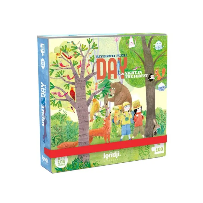 Puzle reversible noche y día Night & Day in the Forest 100 piezas - Londji